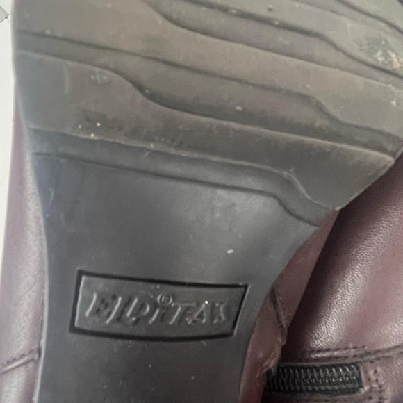 Elditas brown leather ankle boots with square toe/side buckle-Woman’s 7.5 - Picture 6 of 14